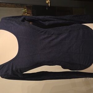Lululemon Scoop Neck Navy Blue/Black Long Sleeve Top
